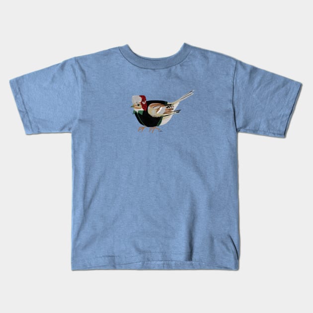 Woodsy American Tree Sparrow Kids T-Shirt by EmilyLaurelHarris